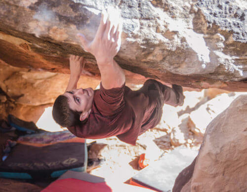 flashed athlee brennan robinson climbing in moes valley The Beach V14