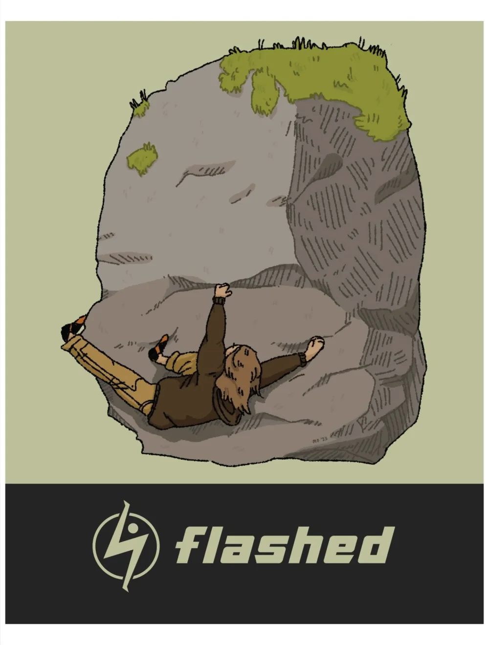 mossy boulder custom print crash pad by maren duffy